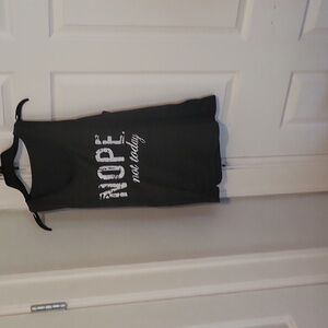 Source Unknown Black Tank Top with White Text